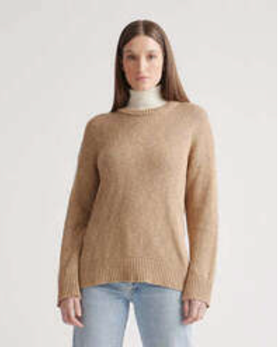 Cotton Linen Oversized Crewneck Sweater.